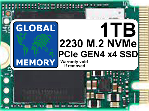 1TB M.2 2230 PCIe Gen4 x4 NVMe SSD FOR MICROSOFT SURFACE 3 / 4 / Pro (X, 7+, 8, 9) / GO / STEAM DECK
